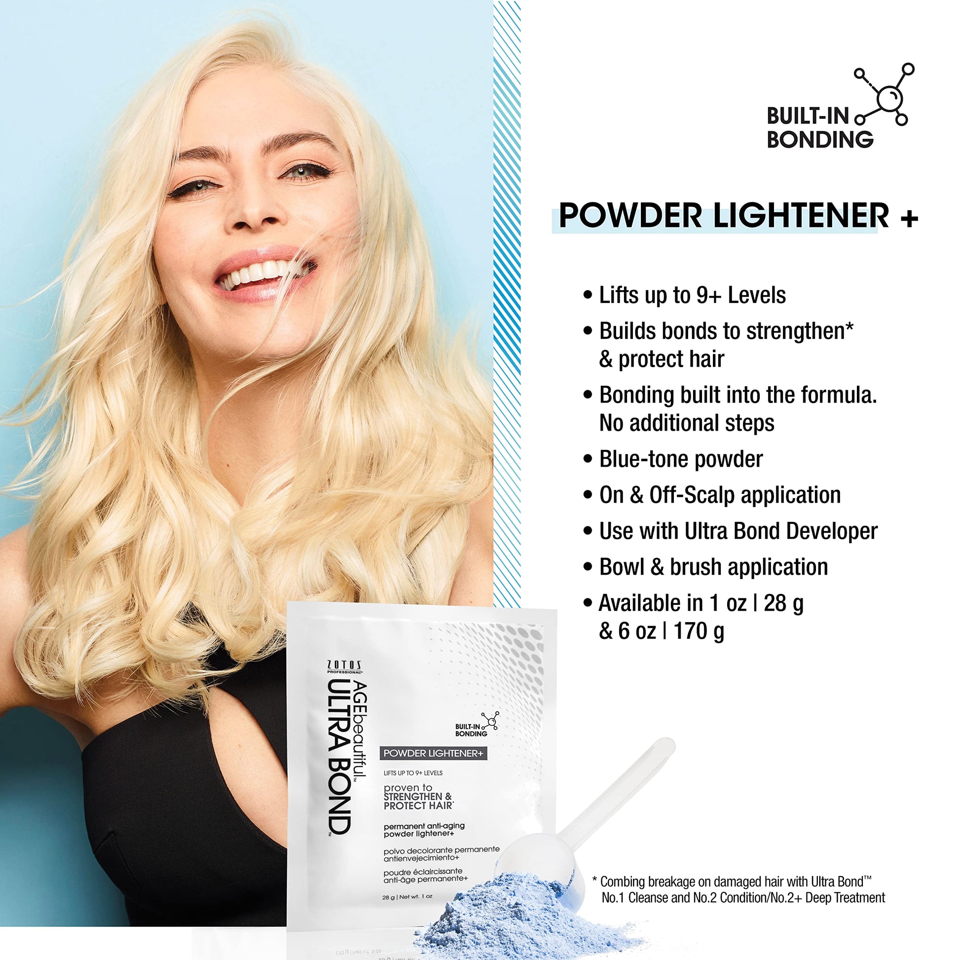 White Smoke AGE beautiful Permanent Powder Hair Lightener with Ultra Bond Building | Strengthens, Protects & Nourishes | Lifts up to 9+ Levels | For Lightening & Highlights | 1 Oz