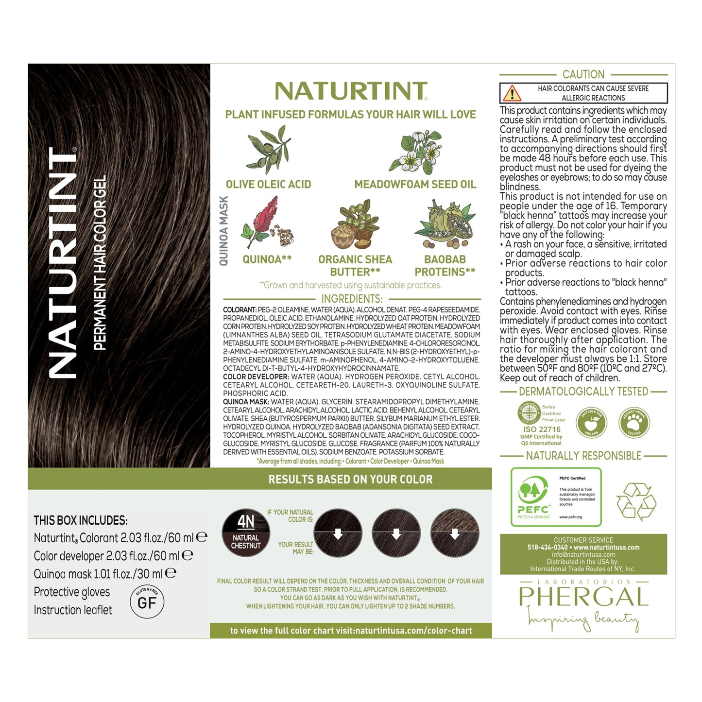 White Smoke Naturtint 4N Natural Chestnut Permanent Hair Color (Pack of 1), Ammonia Free, Vegan, Cruelty Free, up to 100% Gray Coverage, Long Lasting Results (Packaging may vary)
