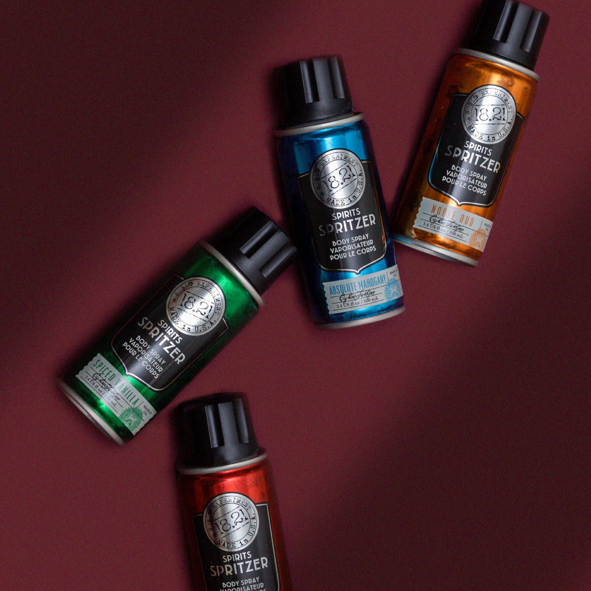 Black 18.21 Man Made Men’s Spirits Spritzer Absolute Mahogany, 3.4 oz. - Long-Lasting All Over Body Spray with Masculine Aromatics - Gifts for Him