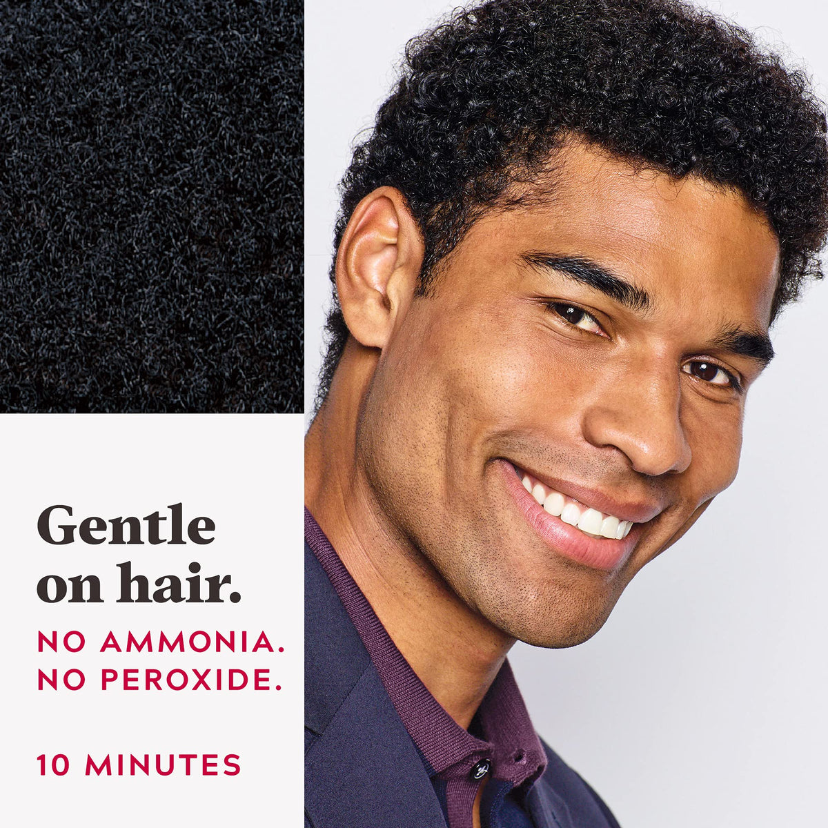 Black JUST FOR MEN Easy Comb-In Color, No-Mix, Jet Black A-60 (3 Pack)