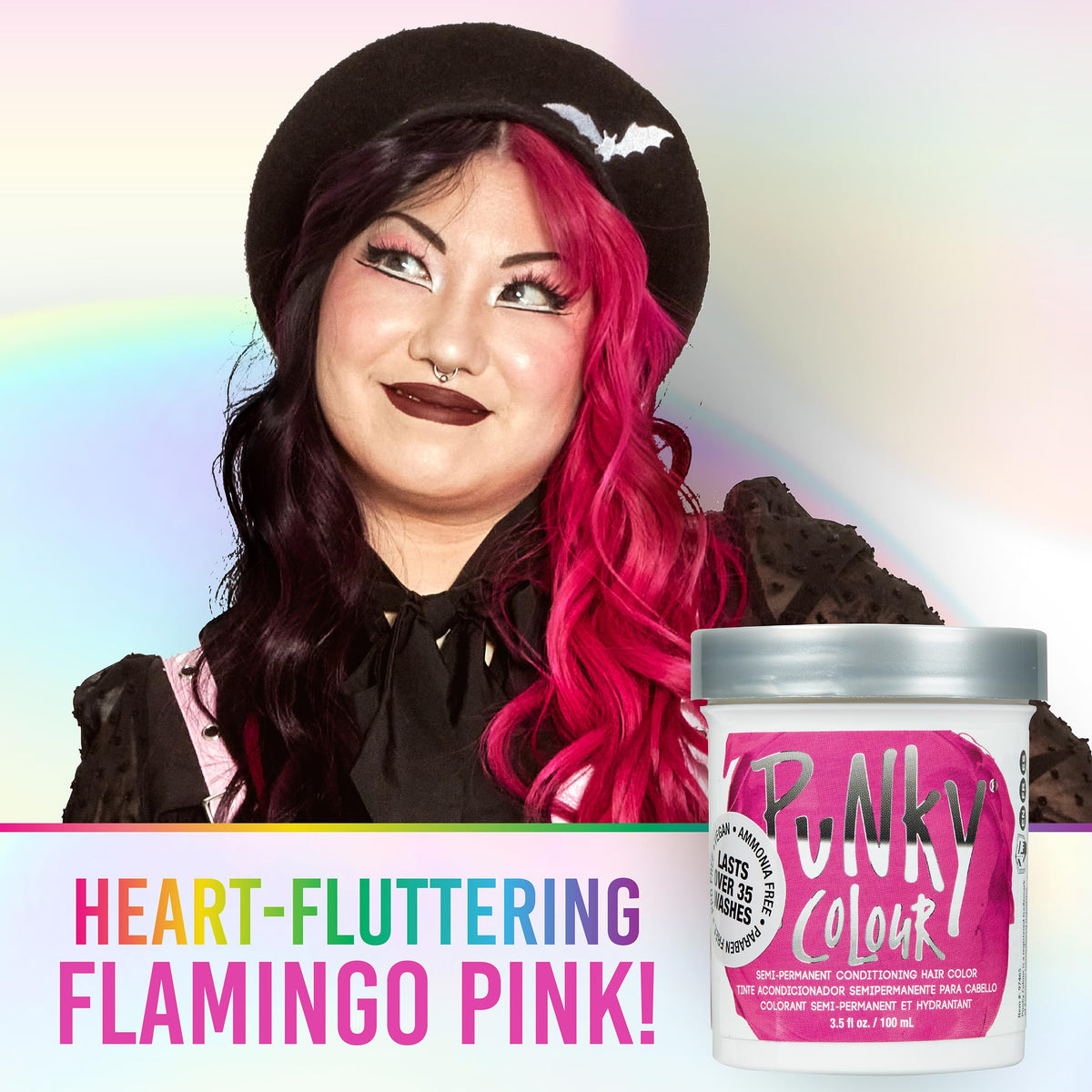 Lavender Punky Colour Flamingo Pink Semi Permanent Hair Color, 3.5 fl oz