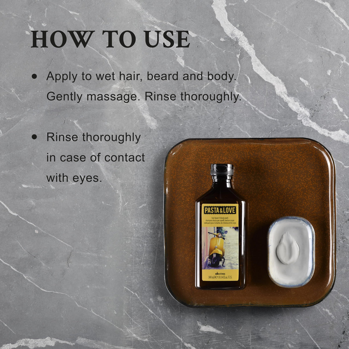 Dark Gray Davines Pasta & Love Hair Beard & Body Wash 3-In-1 Daily Hydrating Cleanser