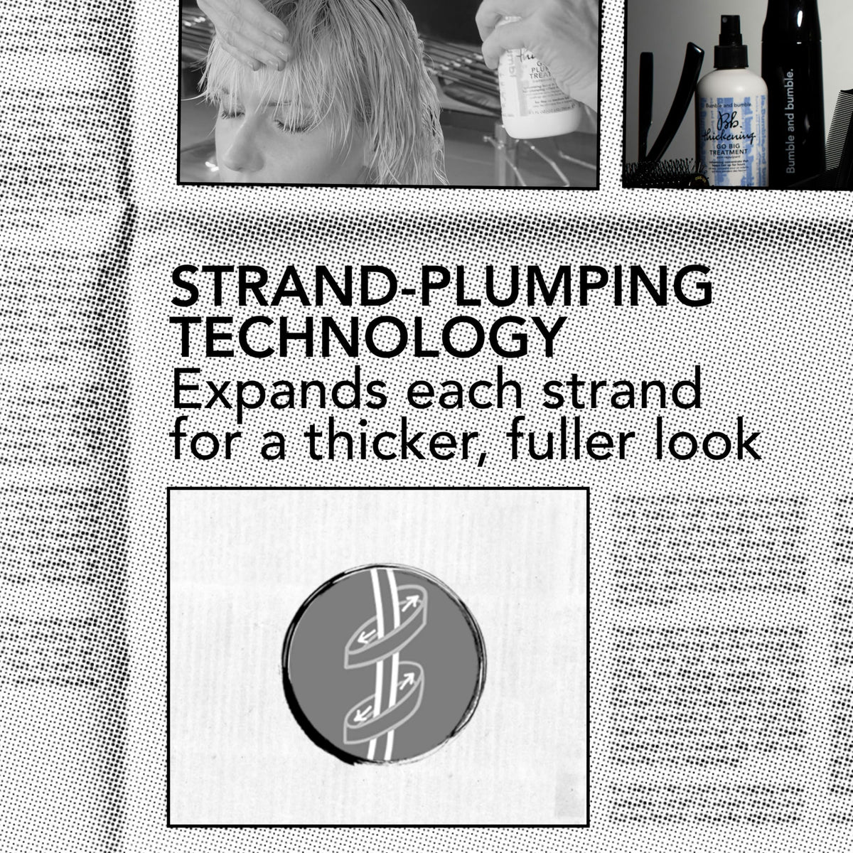 Gray Bumble and bumble. Thickening Go Big Plumping Hair Treatment Spray | Heat Protection | Softening + Defining | Straight to Wavy, 8.5 Fl Oz