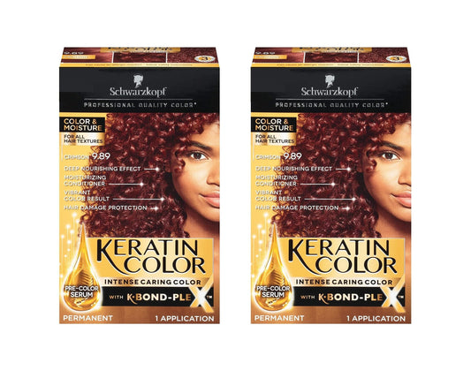 White Smoke Schwarzkopf Professional Quality Color, For All Hair Textures, Keratin Color, Crimson 9.89, Pack of 2