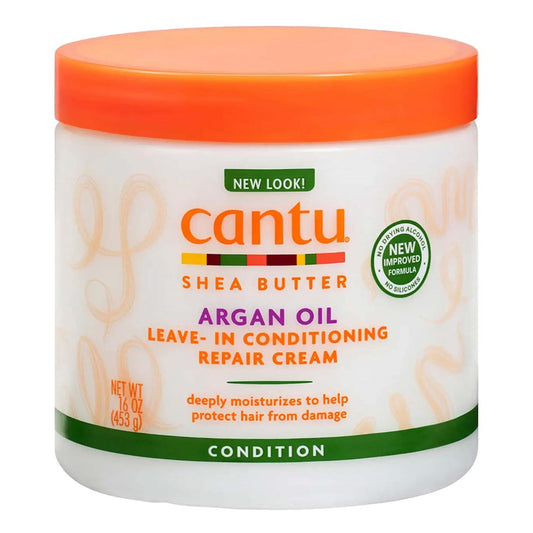 Light Gray CANTU Shea Butter Argan Oil Leave In Conditioning Repair Cream (16oz)