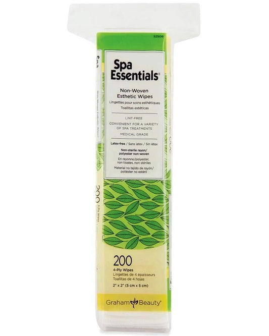 White Smoke GRAHAM BEAUTY Spa Essentials Non-Woven Esthetic 4-Ply Wipes (2" x 2:) [200pcs/pk]