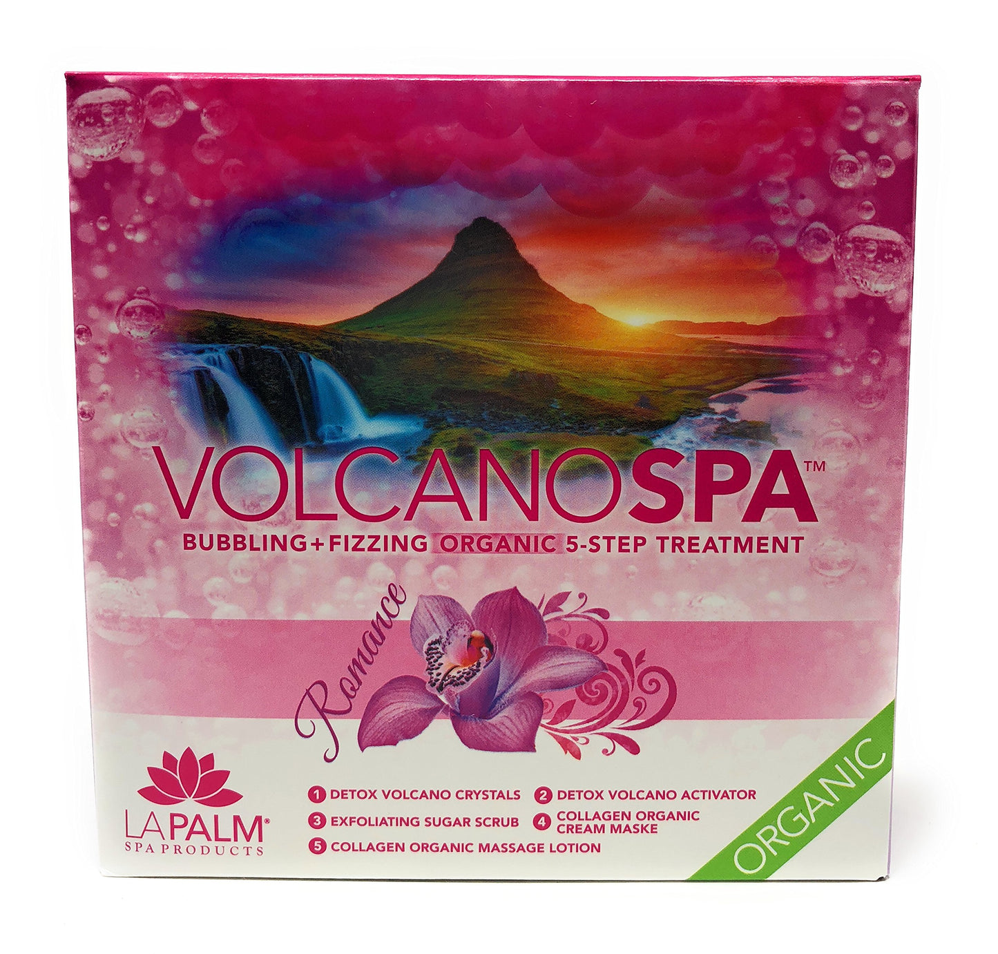 Rosy Brown La Palm Volcano Spa Bubbling + Fizzing Organic 5-Step Treatment - Romance (2 pack)