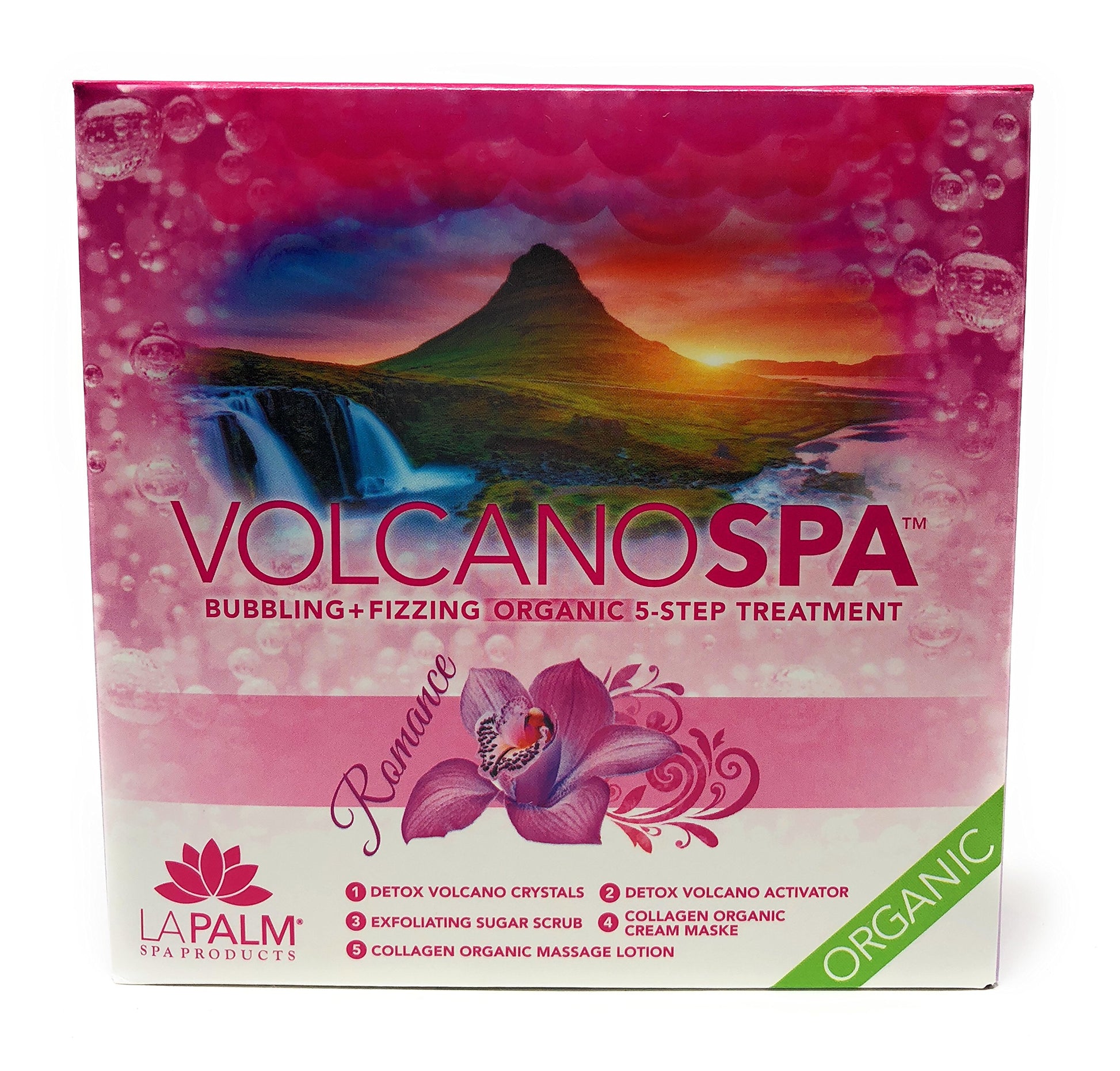 Rosy Brown La Palm Volcano Spa Bubbling + Fizzing Organic 5-Step Treatment - Romance (4 packs)
