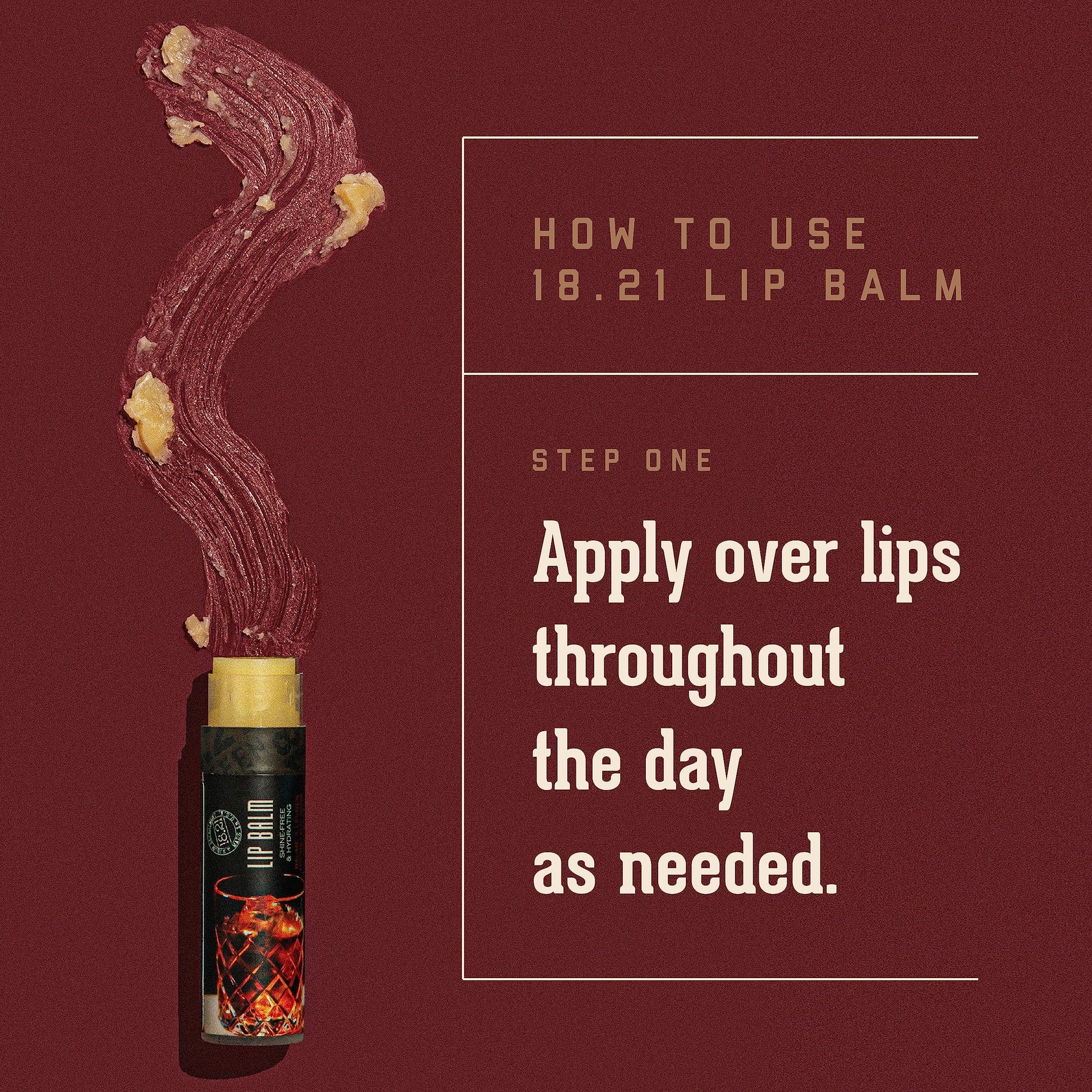 Saddle Brown 18.21 Man Made Lip Balm - Original Old Fashioned Flavor, Lip Protectant Hydrates & Moisturizes with Beeswax, Cocoa Butter & Vitamin E