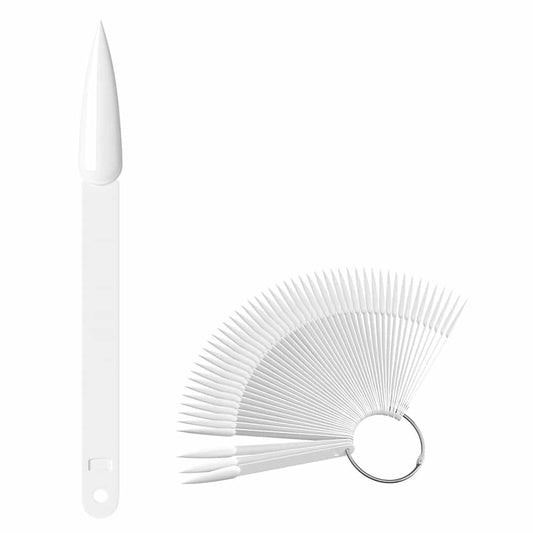 White Smoke Cre8tion Chart Fan 50 pcs Triangle Shape Tips White 10393