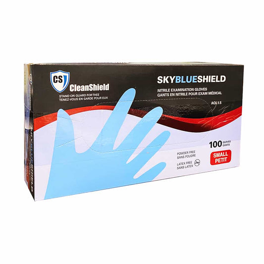 White Smoke CleanShield Nitrile Exam Gloves Sky Blue 100pcs SM 73286