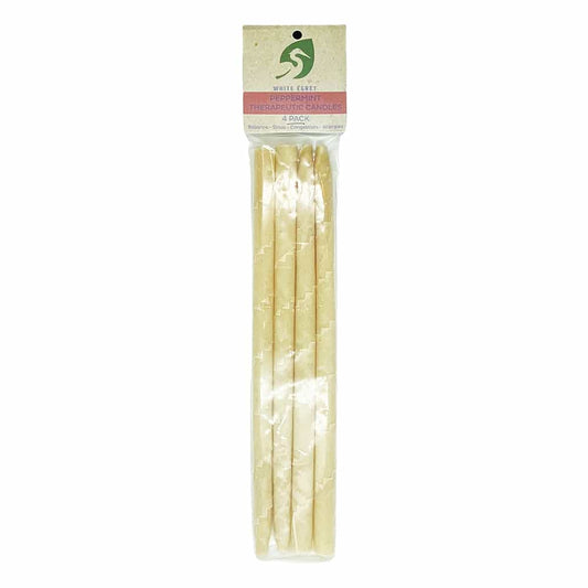 Light Gray White Egret Peppermint Therap.Candles 1/2",4PK PEP4PK 02134