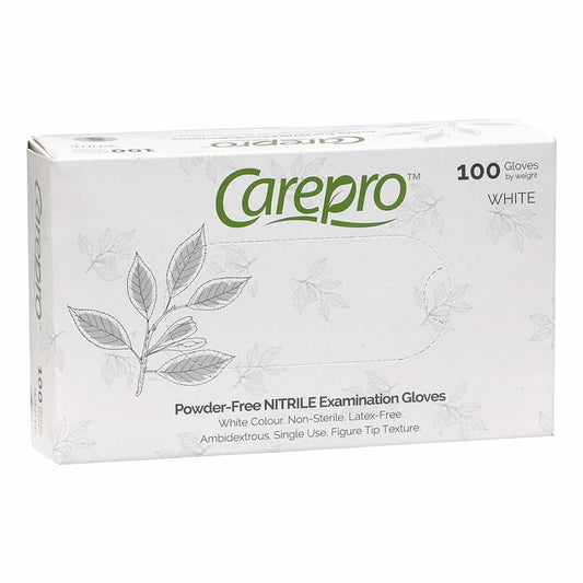 Lavender CarePro Nitrile Powder Free Exam Gloves White 100PC Small
