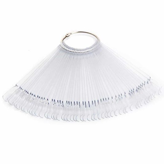 White Smoke Chart Fan 50 pcs Tip Nail Art Display Clear PD108CL(PDB-R5C)