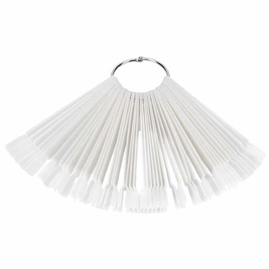 White Smoke Chart Fan 50 pcs Tip Nail Art Display -French White PD108FW