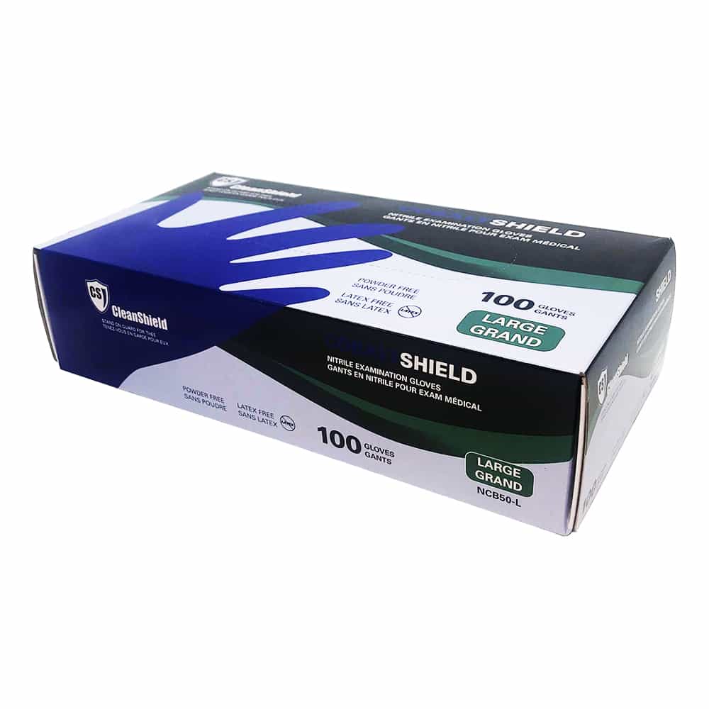 White Smoke CleanShield Nitrile Exam Gloves Blue 100pcs Large130CB/73280