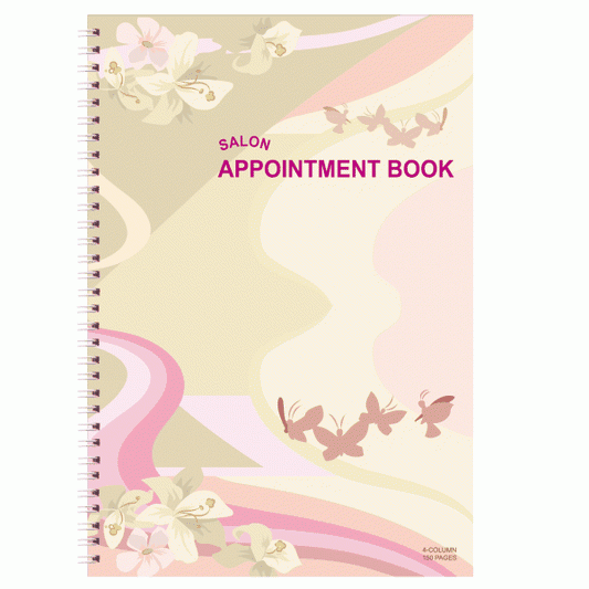 Misty Rose Deluxe Salon Appointment Book - 4 Column AB104