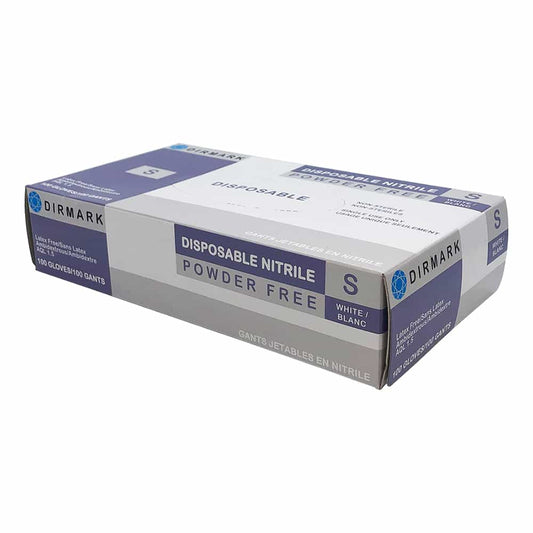 White Smoke Dirmark Disposable Nitrile Gloves White 100Pcs Small