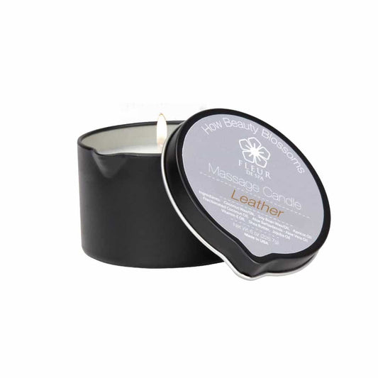 White Smoke Fleur De Spa Massage Candle 6oz Leather CM2003/8MKW6