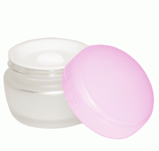 White Smoke Berkeley Glass Jar W/S. Disc Pastel Purple Cap-60g BT805-PU