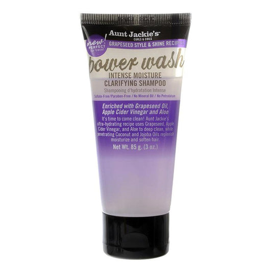 White Smoke AUNT JACKIE'S Grapeseed Power Wash Intense Moisture Clarifying Shampoo (3oz)