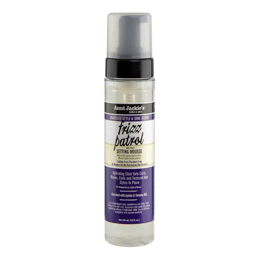 Light Gray AUNT JACKIE'S Grapeseed Frizz Patrol Anti-Poof Setting Mousse (8.25oz)