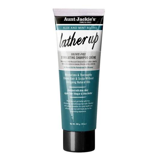 White Smoke AUNT JACKIE'S Aloe &amp; Mint Lather Up Stimulating Shampoo Creme (10oz)