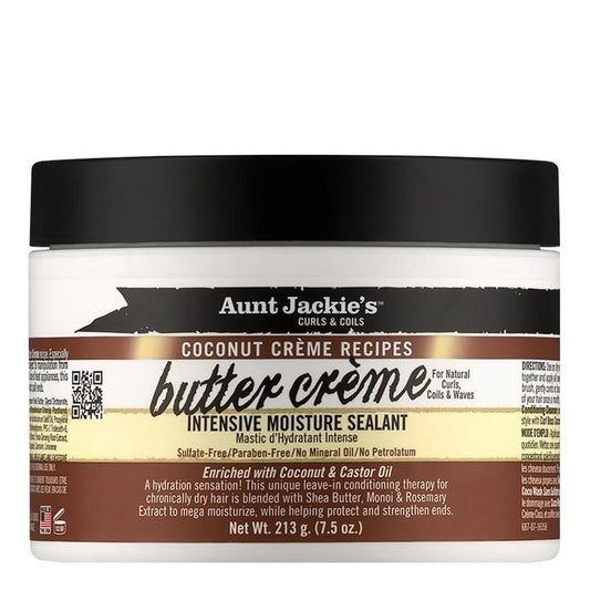 Black AUNT JACKIE'S Butter Cream Coconut Intensive Moisture Sealant (7.5oz)