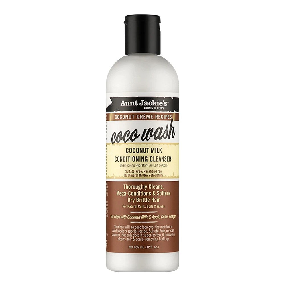 White Smoke AUNT JACKIE'S Coco Wash Coconut Milk Conditioning Cleanser (12oz)
