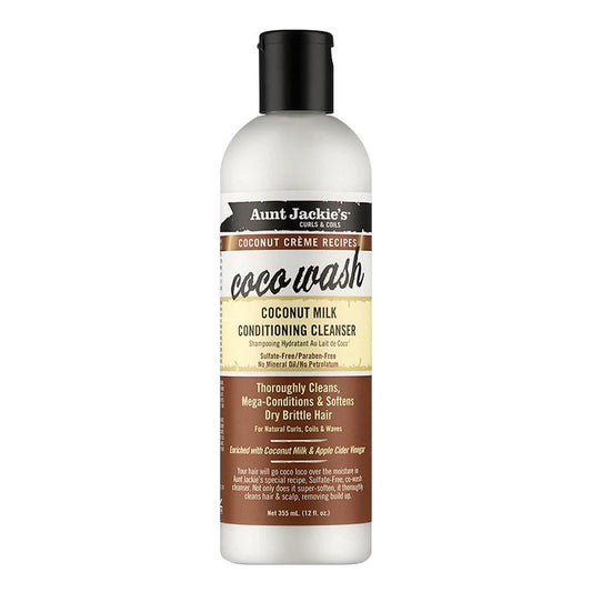 White Smoke AUNT JACKIE'S Coco Wash Coconut Milk Conditioning Cleanser (12oz)