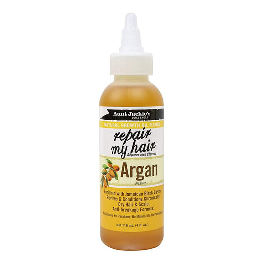 White Smoke AUNT JACKIE'S Repair My Hair Argan Growth Oil (4oz)