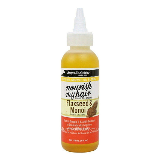 White Smoke AUNT JACKIE'S Nourish My Hair Flaxeed &amp; Monoi Growth Oil (4oz)