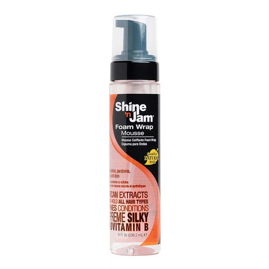 Black AMPRO Shine 'n Jam Supreme Foam Wrap Mousse (8oz)