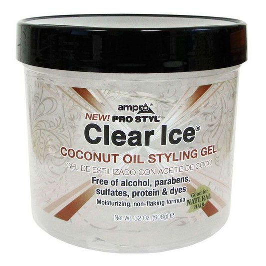 Black AMPRO Clear Ice - Coconut Oil Styling Gel