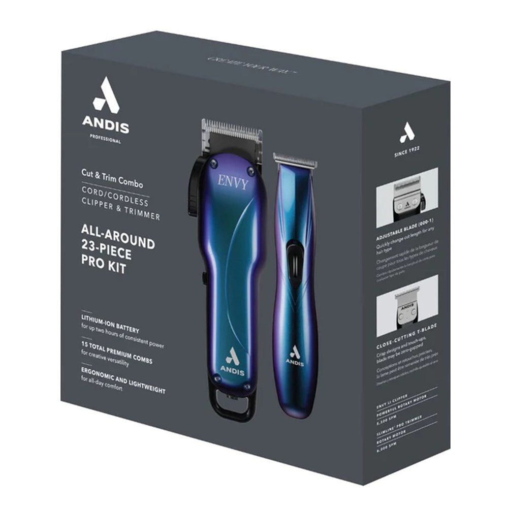 ANDIS Cordless Envy Li Galaxy Clipper &amp; Trimmer Combo [CUL Certified]
