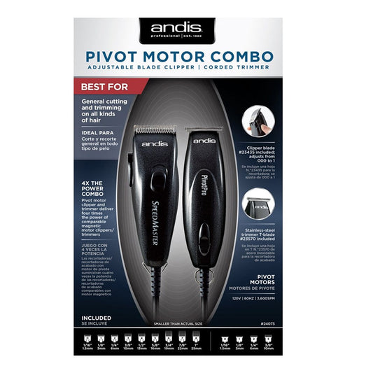 Black ANDIS Pivot Clipper Trimmer Combo [Black] [CUL Certified]