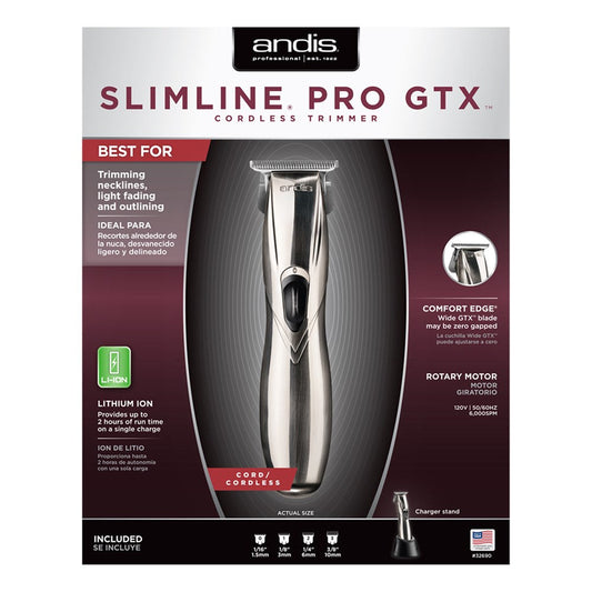 Black ANDIS Slimline Pro GTX Cordless Trimmer [CUL Certified]
