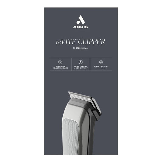 Dark Slate Gray ANDIS reVITE Cordless Taper Blade Clipper [CUL Certified]