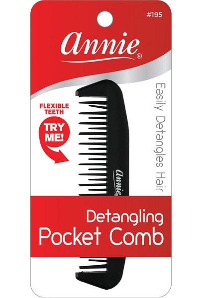 White Smoke ANNIE Detangling Pocket Comb Black #195 [pc]