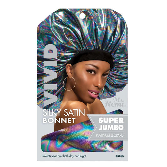 Gray ANNIE Silky Satin Vivid Bonnet [Platinum Leopard]