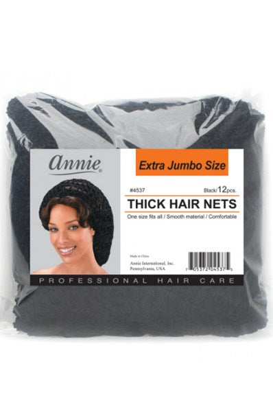 White Smoke ANNIE Thick Hair Net Extra Jumbo (12pcs Bulk Pack)