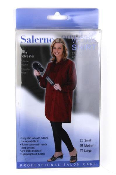 Dark Gray ANNIE Salerno Work Shirt [Silky Polyester] (Medium) Black