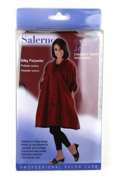 Black ANNIE Salerno Swing Jacket - Silky Polyester Burgundy