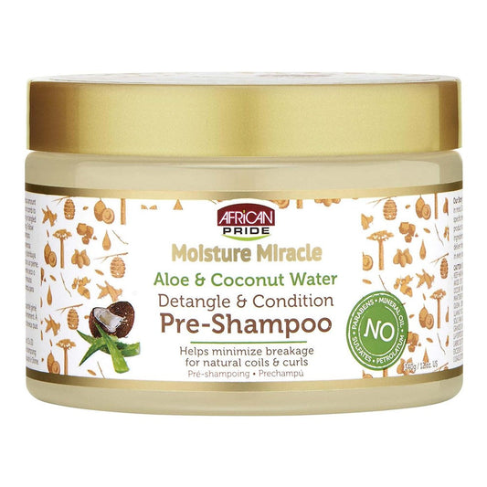 White Smoke AFRICAN PRIDE Moisture Miracle Aloe &amp; Coconut Water Pre-Shampoo (12oz)