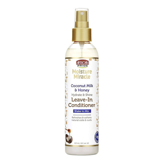 White Smoke AFRICAN PRIDE Moisture Miracle Coconut Milk &amp; Honey Leave In Conditioner (8oz)