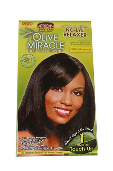 Black AFRICAN PRIDE Olive Miracle 1 Touch Up Relaxer [Super]