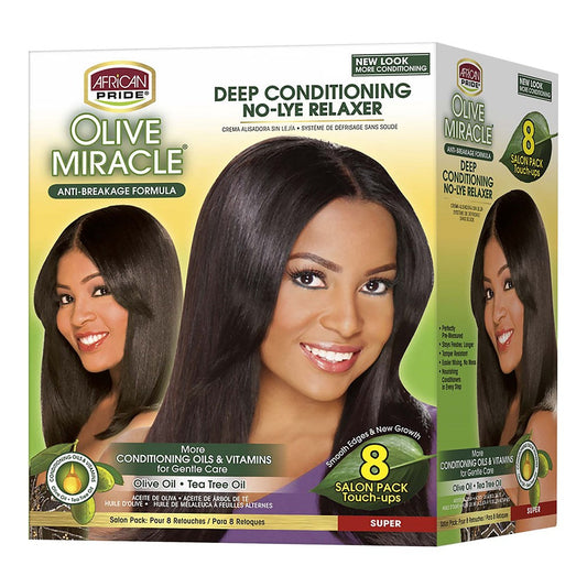 White Smoke AFRICAN PRIDE Olive Miracle 8 Touch Up Relaxer Kit [Super]
