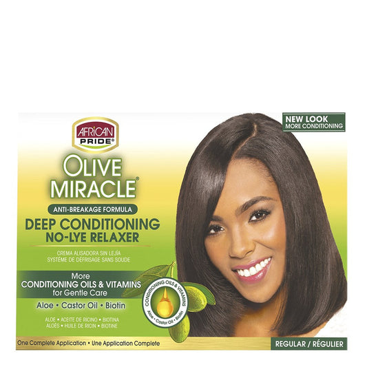 White Smoke AFRICAN PRIDE Olive Miracle No-Lye Relaxer Kit [Regular]