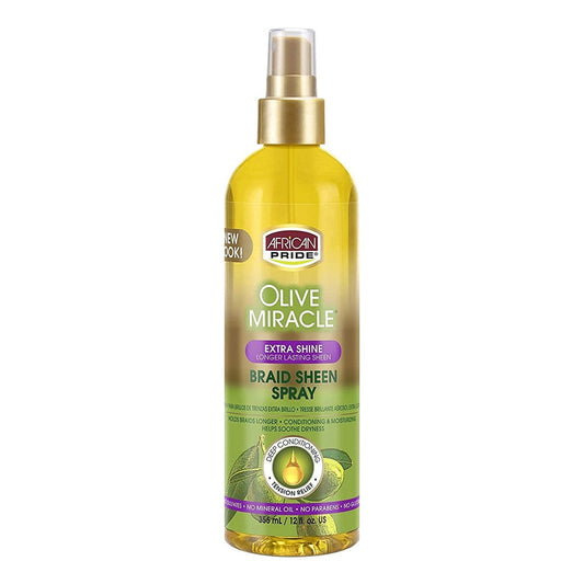 White Smoke AFRICAN PRIDE Olive Miracle Braid Spray [Extra Shine] (12oz)