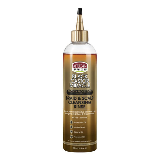 White Smoke AFRICAN PRIDE Black Castor Miracle Braid &amp; Scalp Cleansing Rinse (12oz)